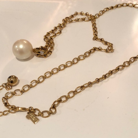 Kate Spade Long Pendant Pearl Necklace Gold